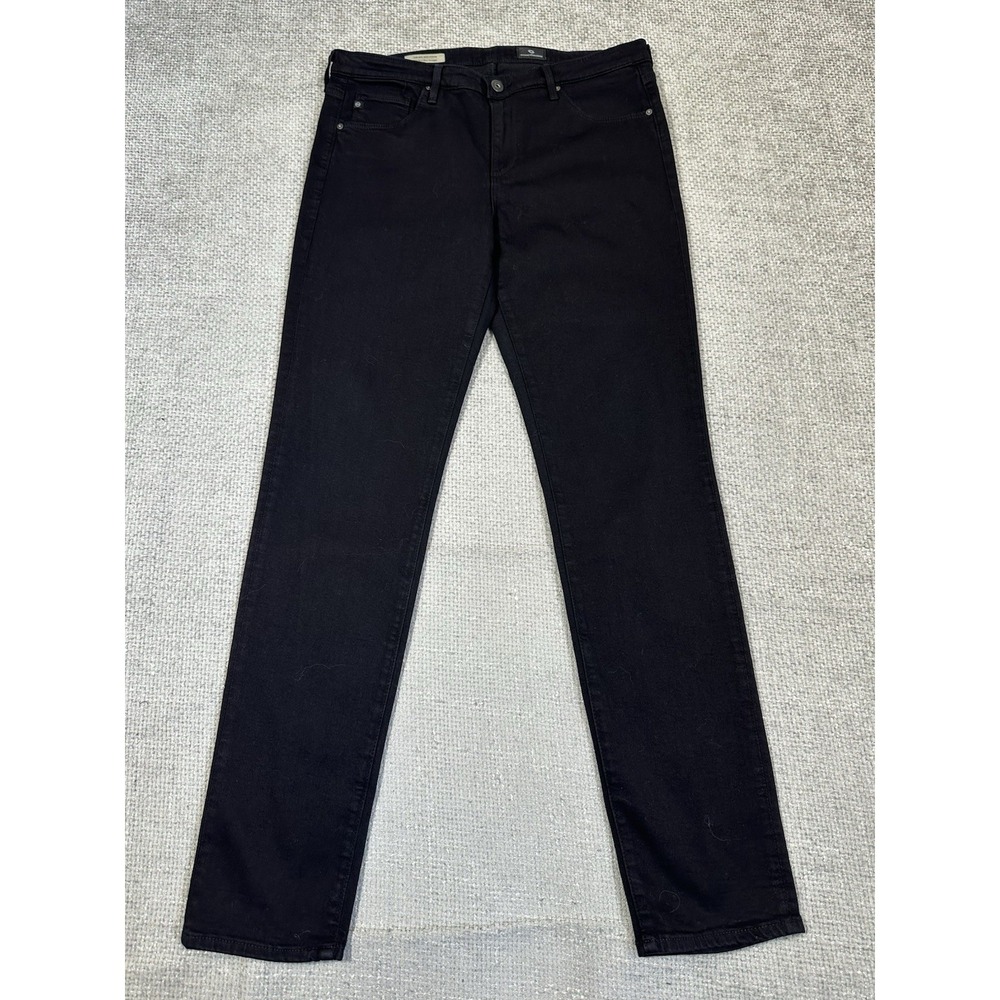 AG Adriano Goldschmied Jeans Women 31 Black Stevie Slim Straight Mid Rise‎
